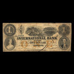 Canada, International Bank of Canada, 1 dollar <br /> 15 septembre 1858