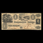 Canada, Niagara Suspension Bridge Bank, 1 dollar <br /> 13 octobre 1840