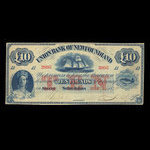 Canada, Union Bank of Newfoundland, 10 livres(anglaise) <br /> 3 avril 1876