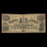 Canada, Union Bank of Prince Edward Island, 2 dollars <br /> 1 juin 1864