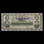 Canada, Bank of British North America, 4 dollars <br /> 31 mai 1872