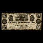 Canada, St. Lawrence Bank & Lumber Company, 2 dollars <br /> 25 mai 1837