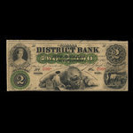 Canada, Niagara District Bank, 2 dollars <br /> 2 janvier 1862