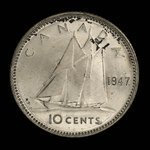 Canada, Georges VI, 10 cents <br /> 1947
