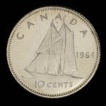 Canada, Élisabeth II, 10 cents <br /> 1964