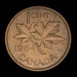 Canada, Élisabeth II, 1 cent <br /> 1964
