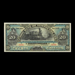 Canada, Union Bank of Newfoundland, 20 dollars <br /> 1 mai 1889