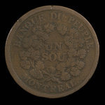 Canada, Banque du Peuple (People's Bank), 1 sou <br /> 1838