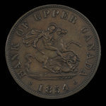 Canada, Bank of Upper Canada (York), 1/2 penny <br /> 1854