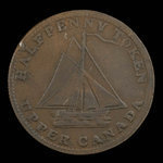 Canada, inconnu, 1/2 penny <br /> 1823