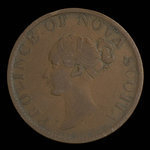 Canada, Province de la Nouvelle-Écosse, 1/2 penny <br /> 1843