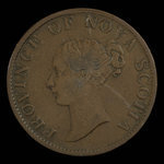 Canada, Province de la Nouvelle-Écosse, 1/2 penny <br /> 1843