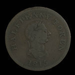 Canada, inconnu, 1/2 penny <br /> 1815