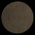 Canada, James Duncan & Co., 1 cent <br /> 1855