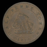 Canada, Richard Hurd, 1/2 penny <br /> 1814
