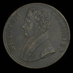 Canada, inconnu, 1/2 penny <br /> 1825