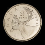 Canada, Élisabeth II, 25 cents <br /> 1954