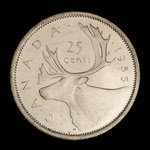 Canada, Élisabeth II, 25 cents <br /> 1955
