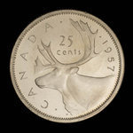 Canada, Élisabeth II, 25 cents <br /> 1957
