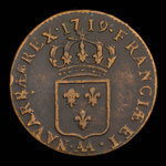 France, Louis XV, 1/2 sol <br /> 1719