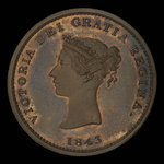 Canada, Province du Nouveau-Brunswick, 1/2 penny <br /> 1843