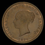 Canada, Province du Nouveau-Brunswick, 1/2 penny <br /> 1854