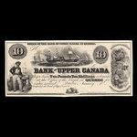 Canada, Bank of Upper Canada (York), 10 dollars <br /> 31 janvier 1857
