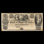 Canada, Bank of Upper Canada (York), 100 dollars <br /> 1838