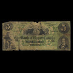 Canada, Bank of Upper Canada (York), 5 dollars <br /> 5 juillet 1859