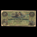 Canada, Bank of Upper Canada (York), 2 dollars <br /> 1 janvier 1861