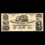 Canada, Exchange Bank of Toronto, 5 dollars <br /> 1 mai 1855