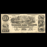 Canada, Exchange Bank of Toronto, 10 dollars <br /> 1 mai 1855
