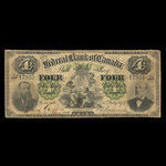 Canada, Federal Bank of Canada, 4 dollars <br /> 1 juillet 1874