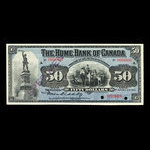 Canada, Home Bank of Canada, 50 dollars <br /> 2 mars 1914