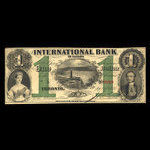 Canada, International Bank of Canada, 1 dollar <br /> 15 septembre 1858