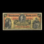 Canada, Standard Bank of Canada, 5 dollars <br /> 1 mai 1891