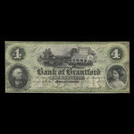Canada, Bank of Brantford, 4 dollars <br /> 1 novembre 1859