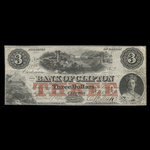 Canada, Bank of Clifton, 3 dollars <br /> 1 octobre 1859
