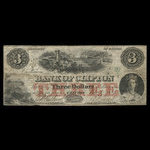 Canada, Bank of Clifton, 3 dollars <br /> 1 novembre 1859