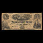 Canada, Zimmerman Bank, 1 dollar <br /> 2 novembre 1854