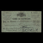 Canada, Ville de Vermilion, 1 dollar <br /> 30 décembre 1933