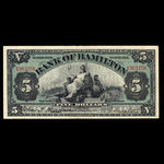 Canada, Bank of Hamilton, 5 dollars <br /> 1 juin 1914