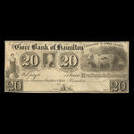 Canada, Gore Bank of Hamilton, 20 dollars <br /> 1848