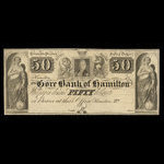 Canada, Gore Bank of Hamilton, 50 dollars <br /> 1848