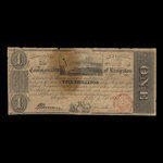 Canada, Commonalty of Kingston, 1 dollar <br /> 6 juillet 1812