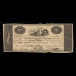 Canada, Bank of Upper Canada (Kingston), 3 dollars <br /> 1 janvier 1820