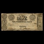 Canada, Commercial Bank of the Midland District, 2 dollars <br /> 1 mars 1833