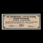 Canada, Ville d'Ottawa, 5 cents <br /> 1939
