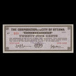 Canada, Ville d'Ottawa, 25 cents <br /> 1939