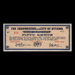 Canada, Ville d'Ottawa, 50 cents <br /> 1939